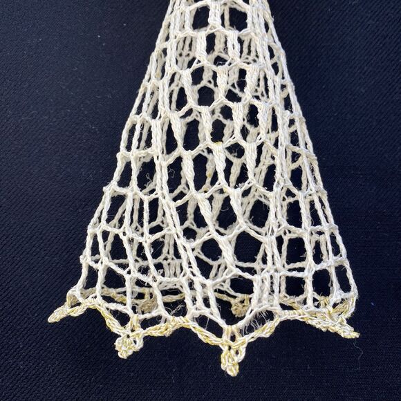 Vintage Starched Ivory Crochet Christmas Angel. Tree Topper. Decor. 5”x10” USA. - Picture 6 of 7